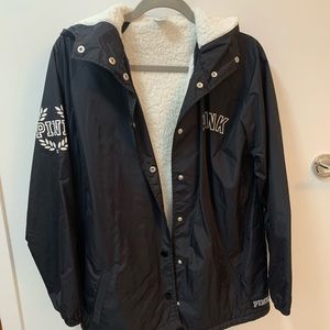 NWOT VS PINK Sherpa Lined Windbreaker Jacket